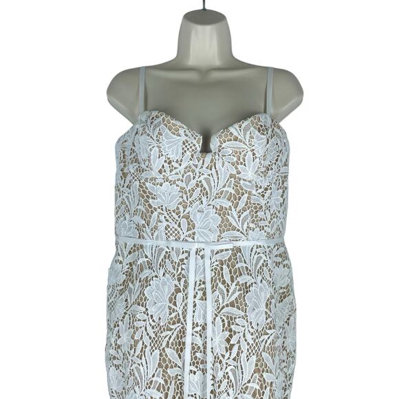 Marchesa Notte Satin Trim Guipure Lace Tulle Gown Bridal Dress Size 10 - Picture 5 of 13